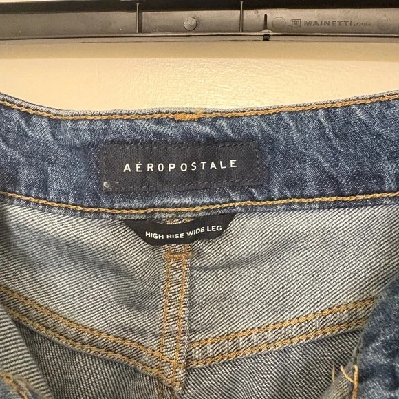 Aeropostale High Rise Wide Leg Jeans Women’s Size 8 100% Cotton - Picture 2 of 7